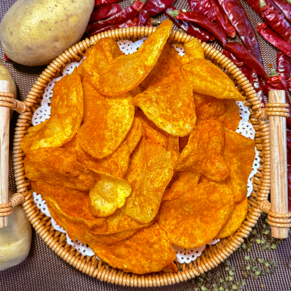 【超值尝鲜】贵州现炸麻辣土豆片原切手工薯片解馋追剧小零食