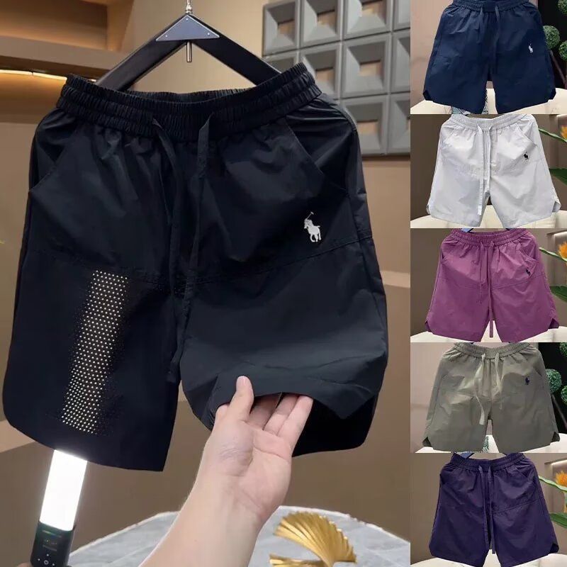 夏季青年适用潮感波点图案微弹力中腰聚酯纤维100%常规款男士休闲