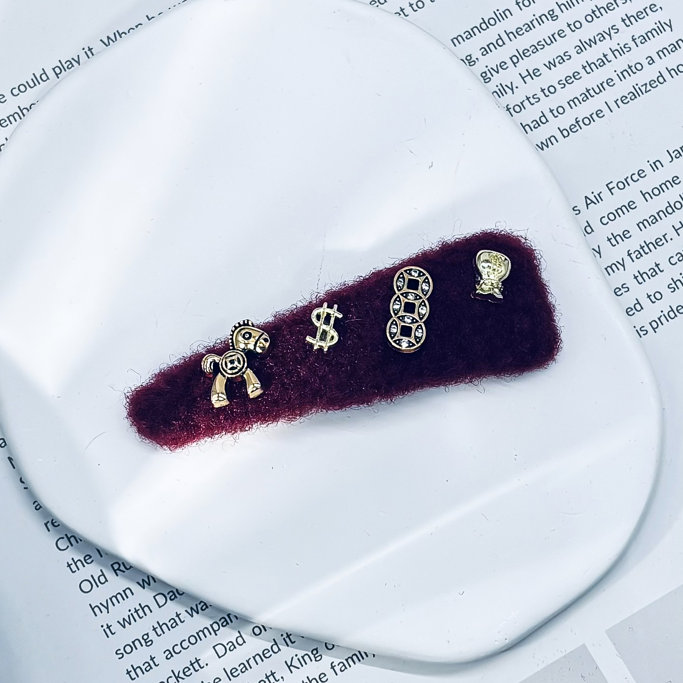 【HP·轻奢】马上有钱毛绒发夹-4032