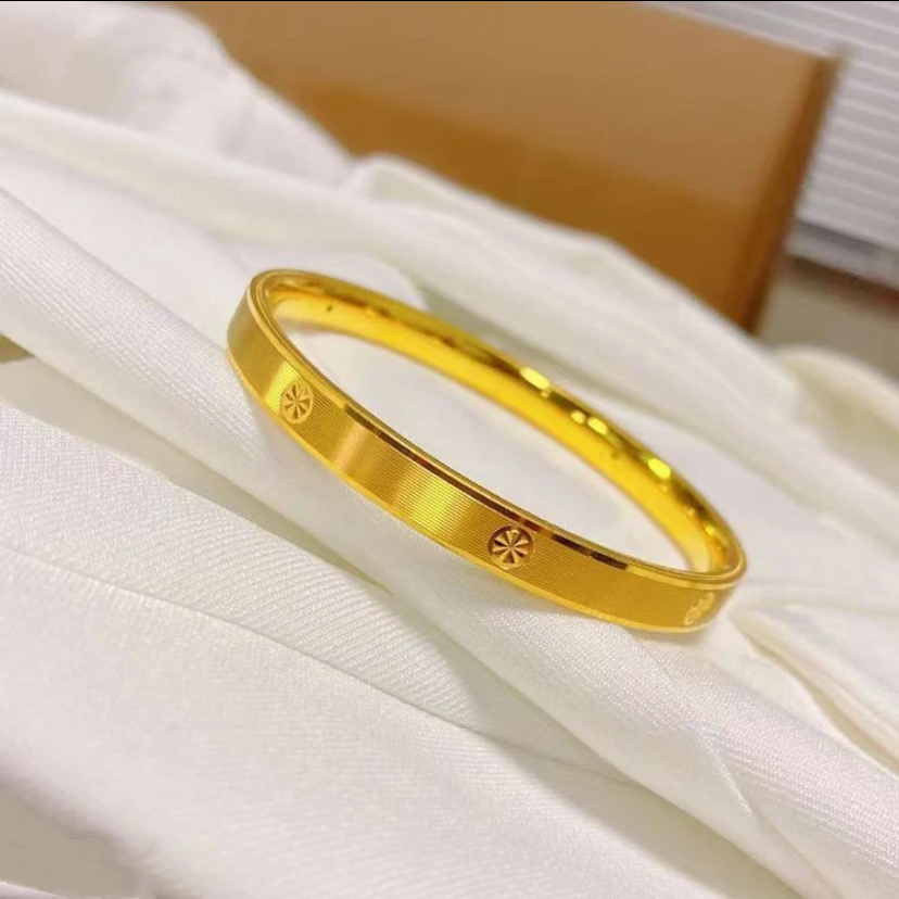 铜合金手镯 【精工车花星星手镯】贵气十足 时尚经典 实心光感 个性