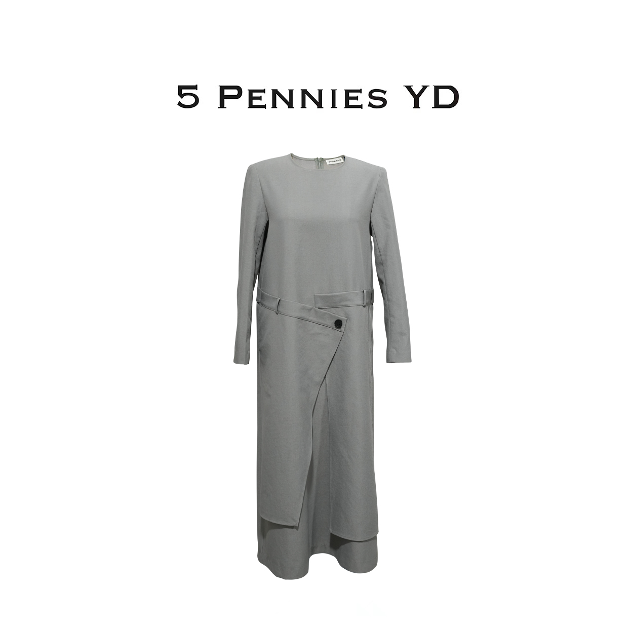 5 PENNIES YD设计师款原创秋季休闲假两件灰色连衣裙5S0731973L