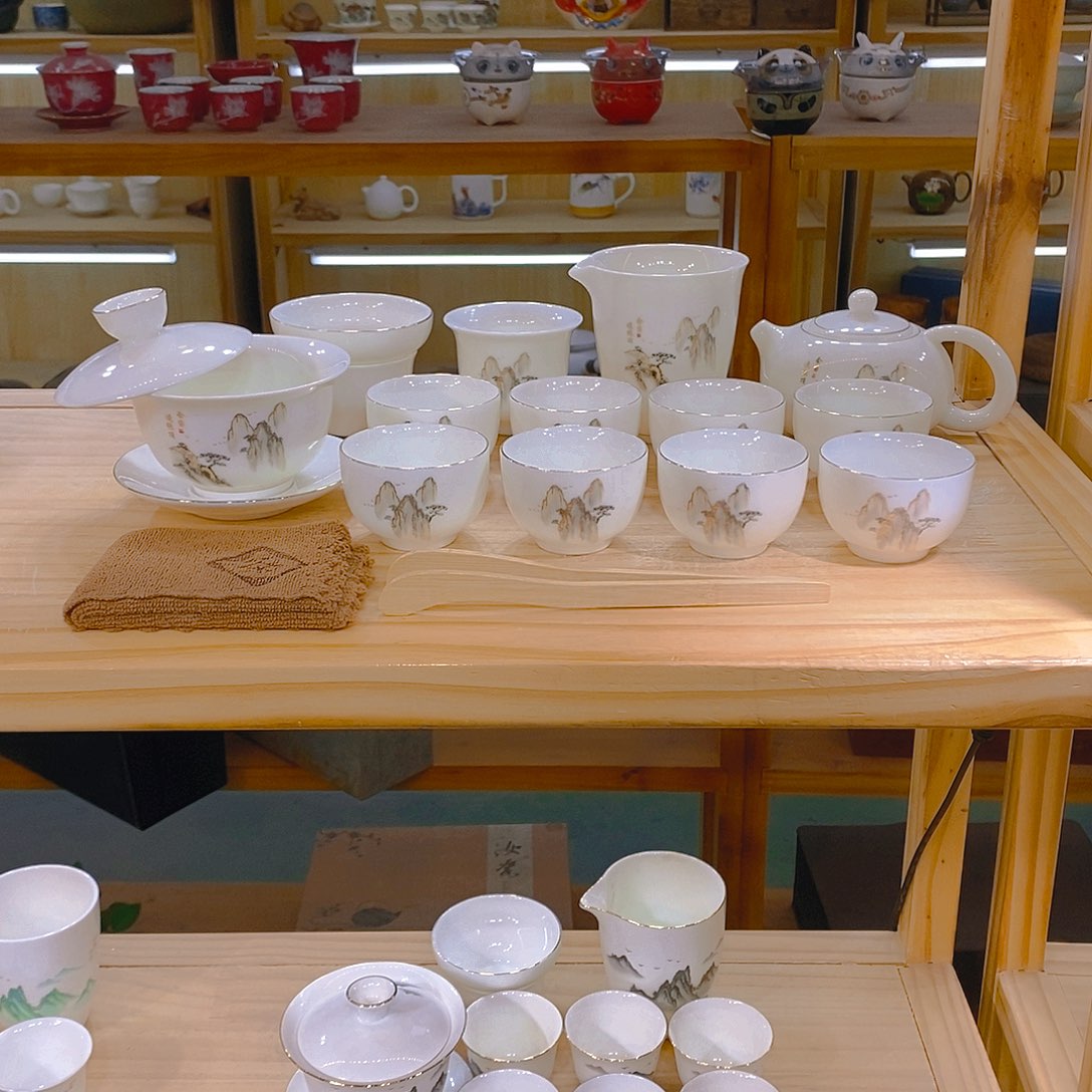 【不止】羊脂玉瓷茶具套装