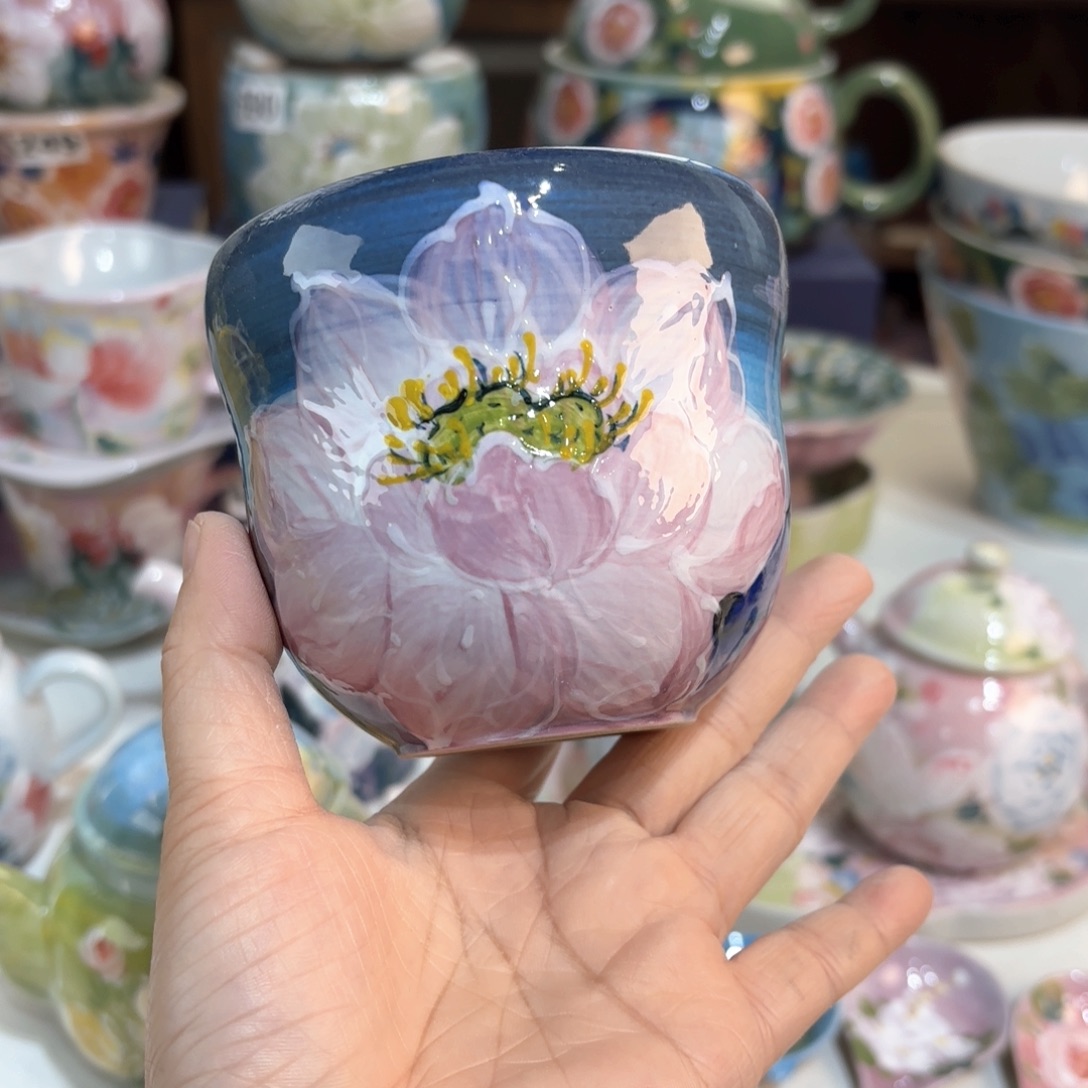 景德镇手绘高温釉下彩陶瓷茶具