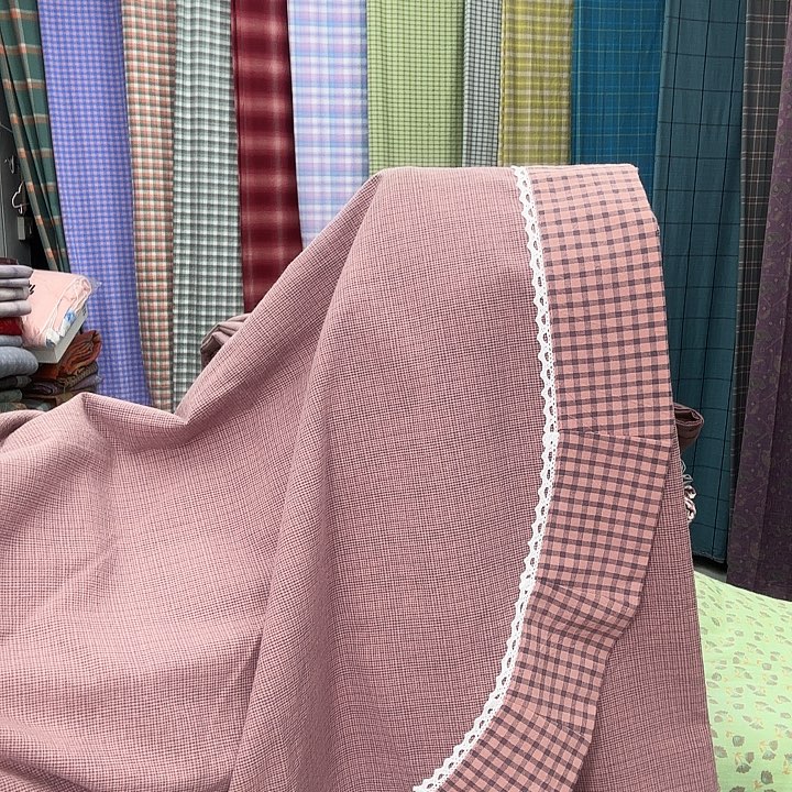 棉2.5米×2.45米圆角花边床单皮粉格