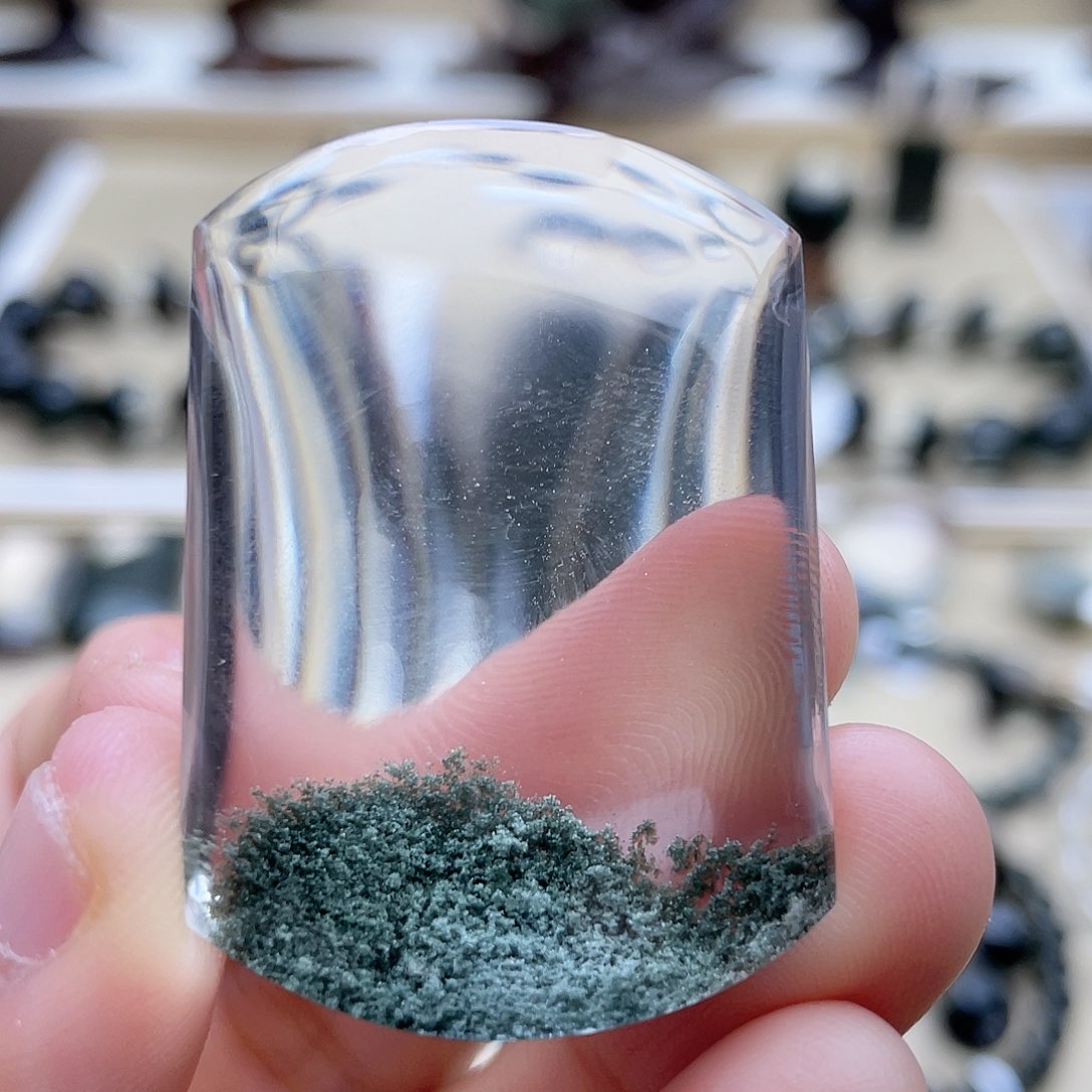 未镶嵌吊坠(不含链)水晶绿幽灵聚宝盆无事牌