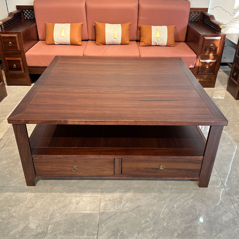 新中式乌金木实木茶几电视柜组合现代简约客厅家用储物收纳小户型