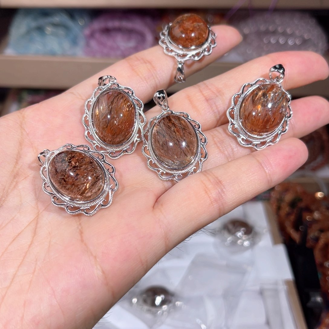 银S925镶嵌颈饰水晶黑金超005