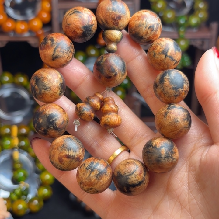 幽***逸琥珀木1.8黑金低水墨丹青