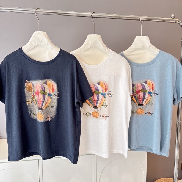 【伟伟专属】•告白气球   韩系百搭透气休闲洋气短袖T