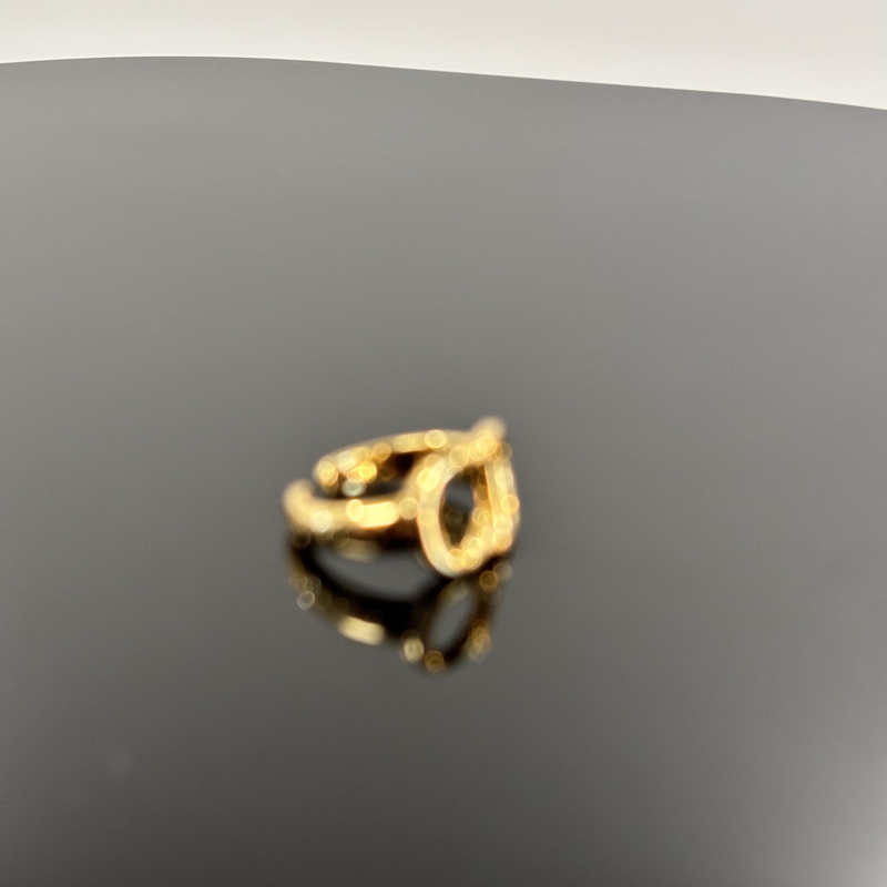 铜合金戒指 黄色cd字母戒指JZ1970