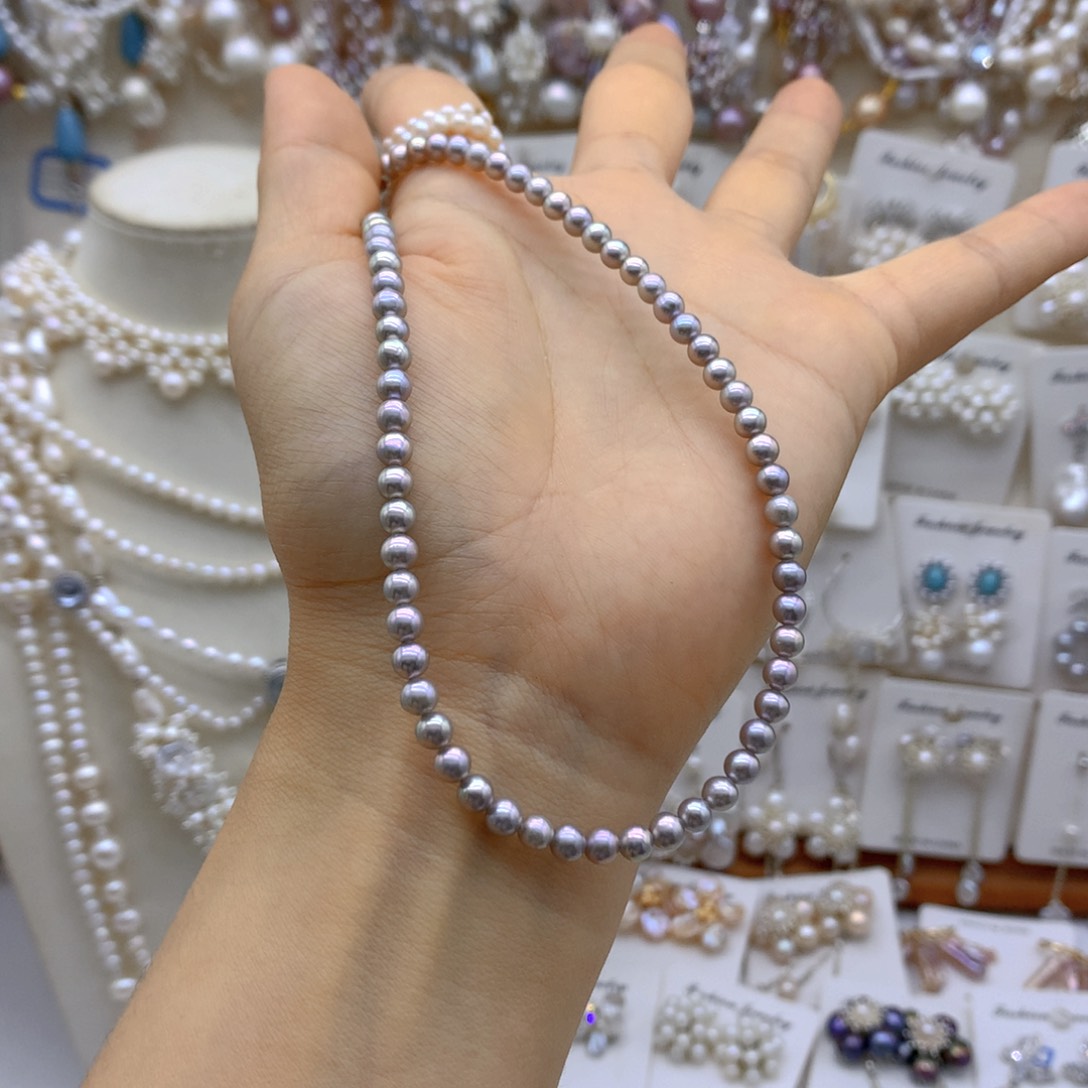 山***_合金淡水珍珠项链耳饰