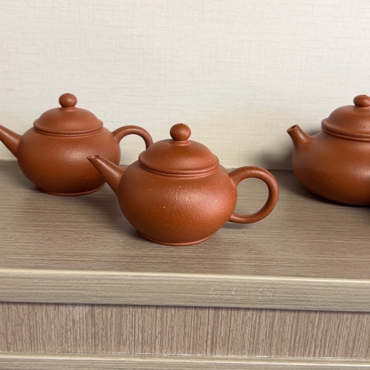 紫砂茶壶未**期红黄泥水平100cc