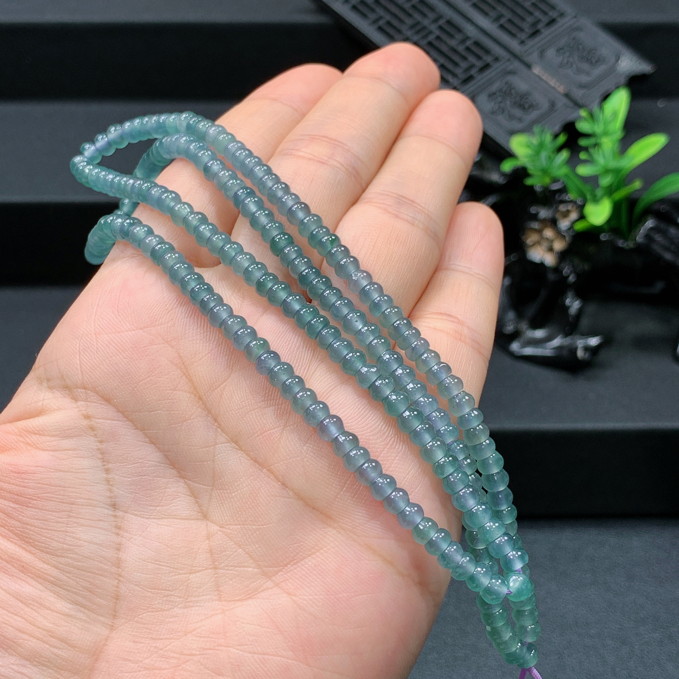 冰种通透算盘珠项链天然A货翡翠正品百搭经典女款