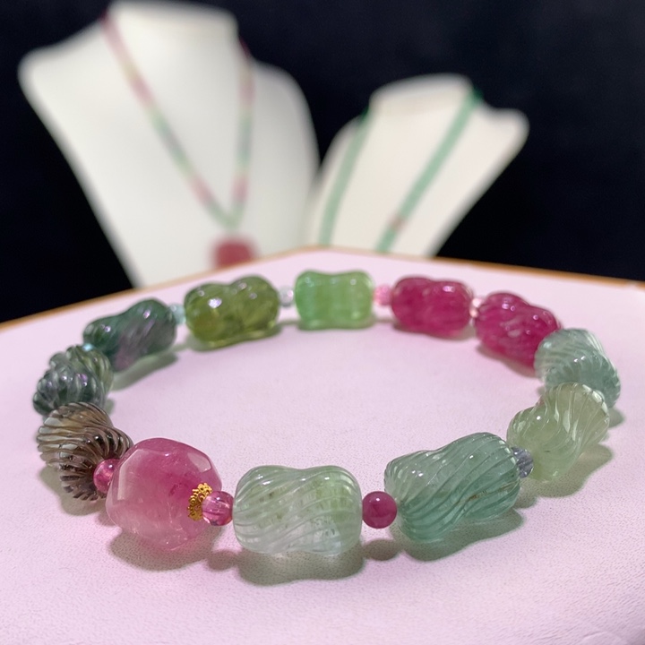 双色碧玺手链未镶嵌