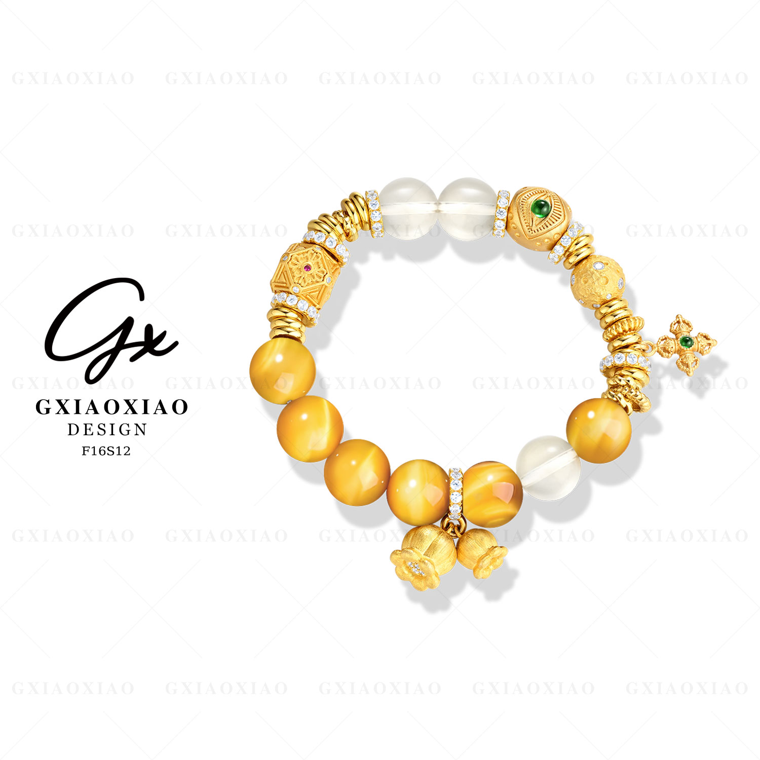 G XIAOXIAO 镀K金 【金霸盘缠】轻奢气质百搭国风盘缠手链 F16S12