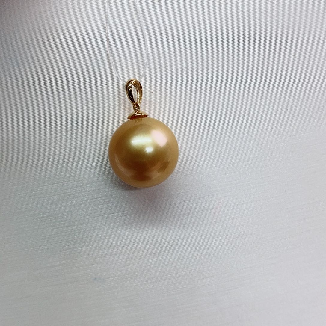 吊坠(不含链)18K金镶嵌海水珍珠11-12