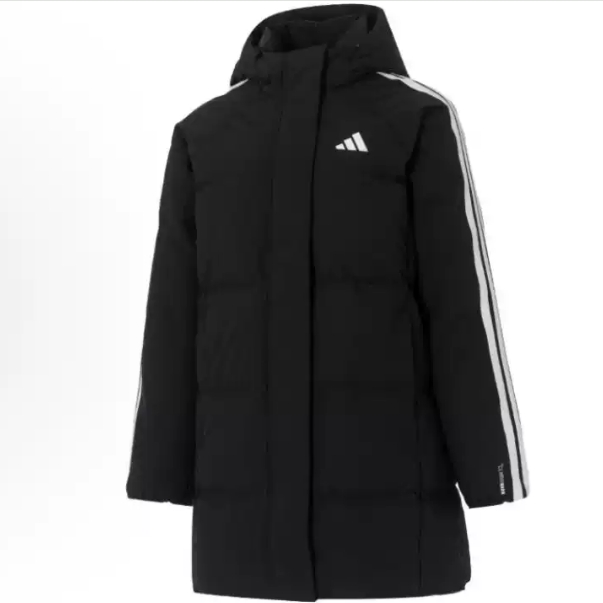 【专柜同款】adidas阿迪达斯女子黑色经典时尚连帽保暖羽绒服KC2486