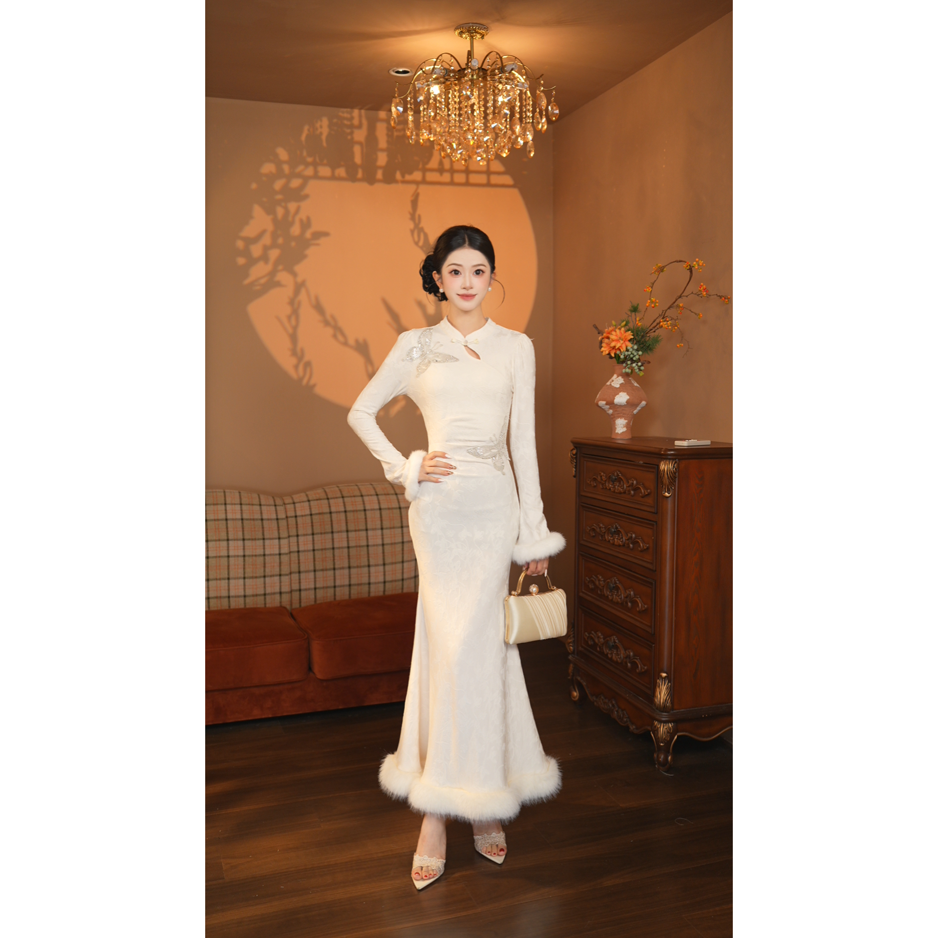 2店-2096【潇潇定制】气质法式优雅秋冬连衣裙LYLL050