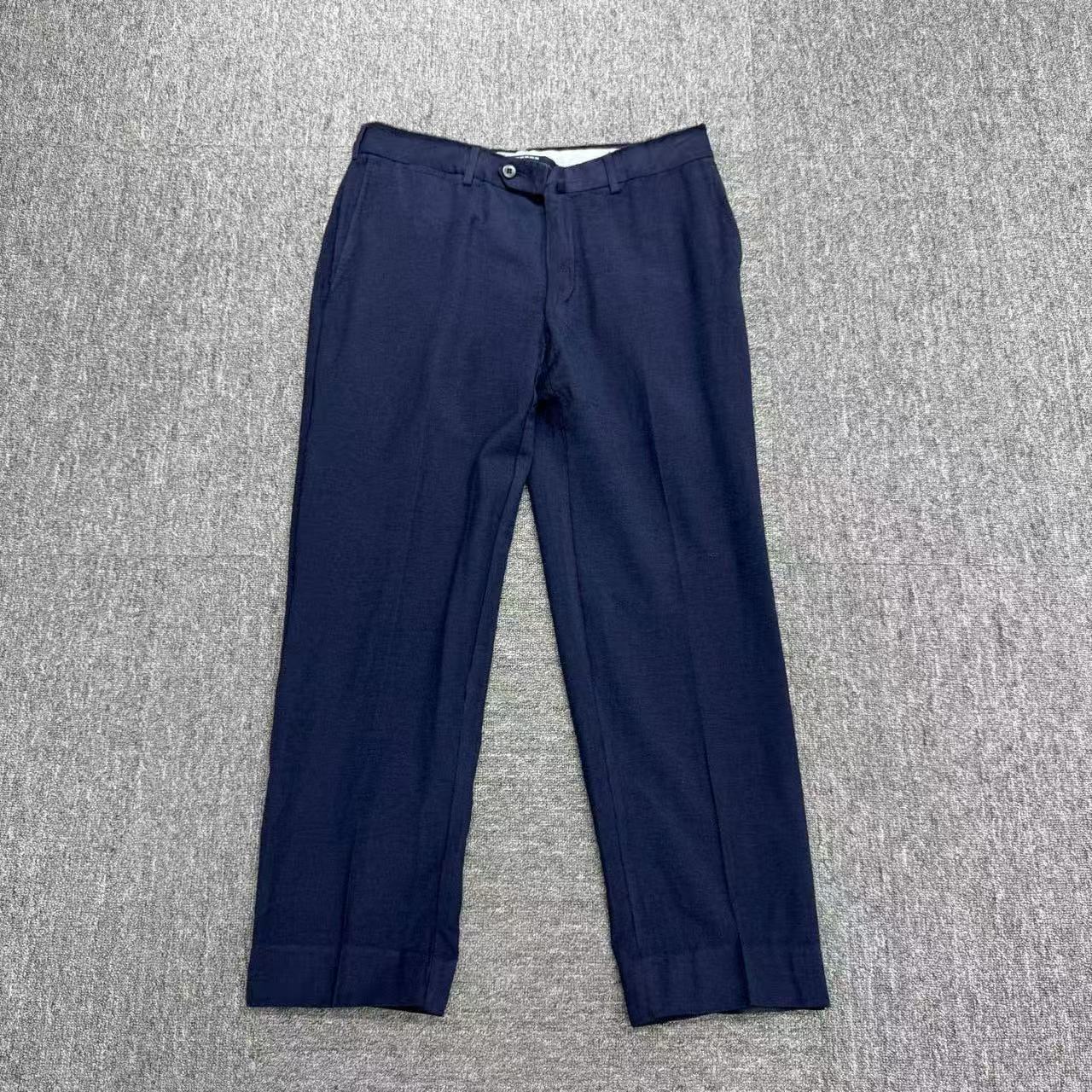 95新 ZEGNA 蓝色羊毛休闲裤/52码/17585