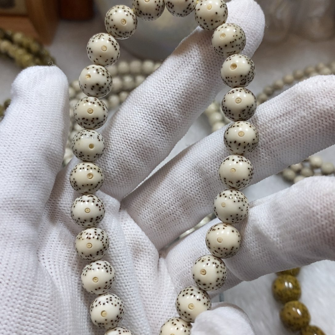 星月菩提手串骨瓷白9圆