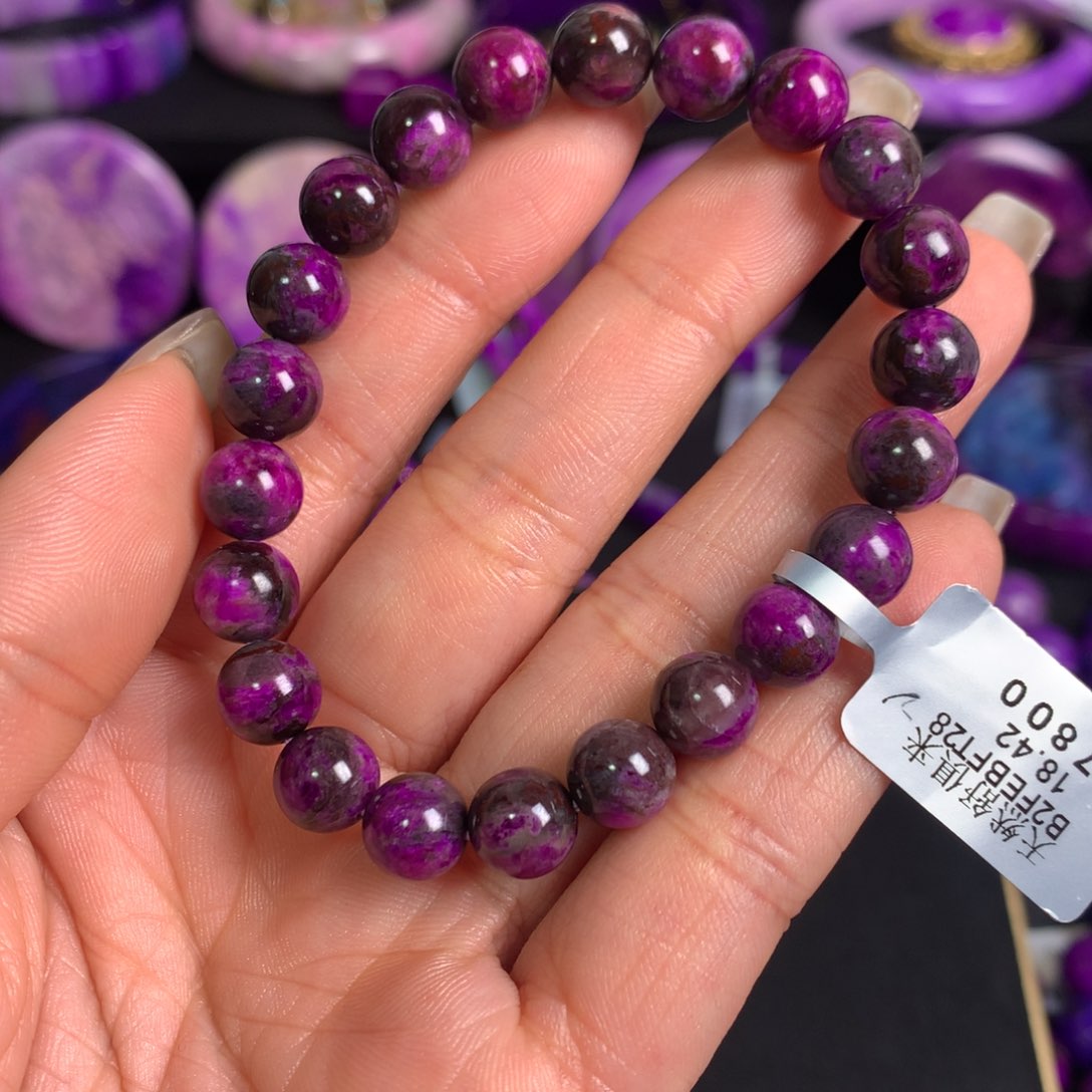 苏纪石（舒俱来）桃红手串未镶嵌浅*