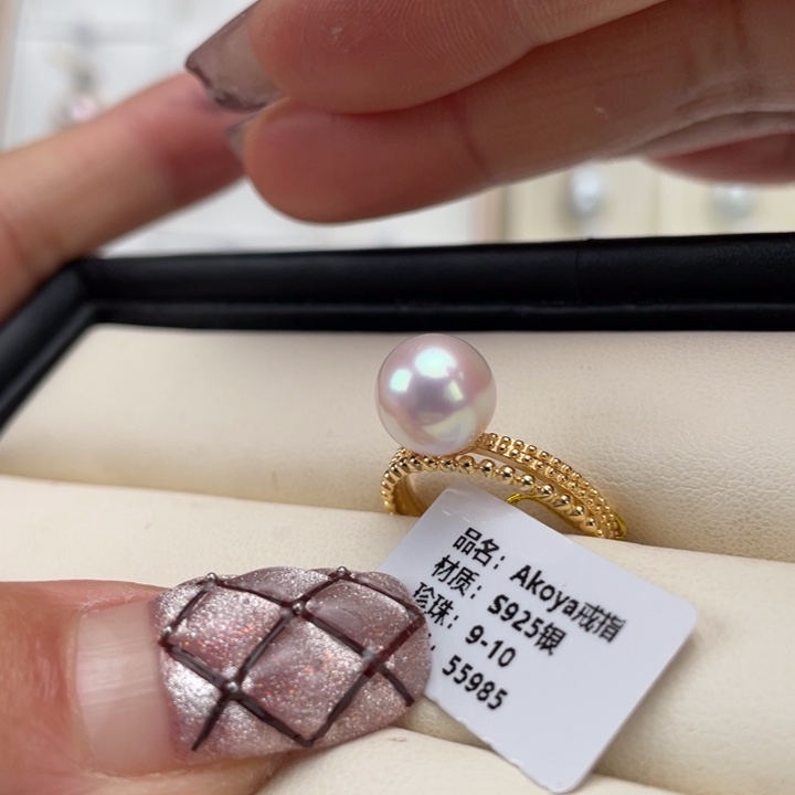 海水珍珠戒指银S925镶嵌