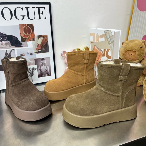 57710冬季新款丑萌厚底加绒保暖百搭雪地靴女款