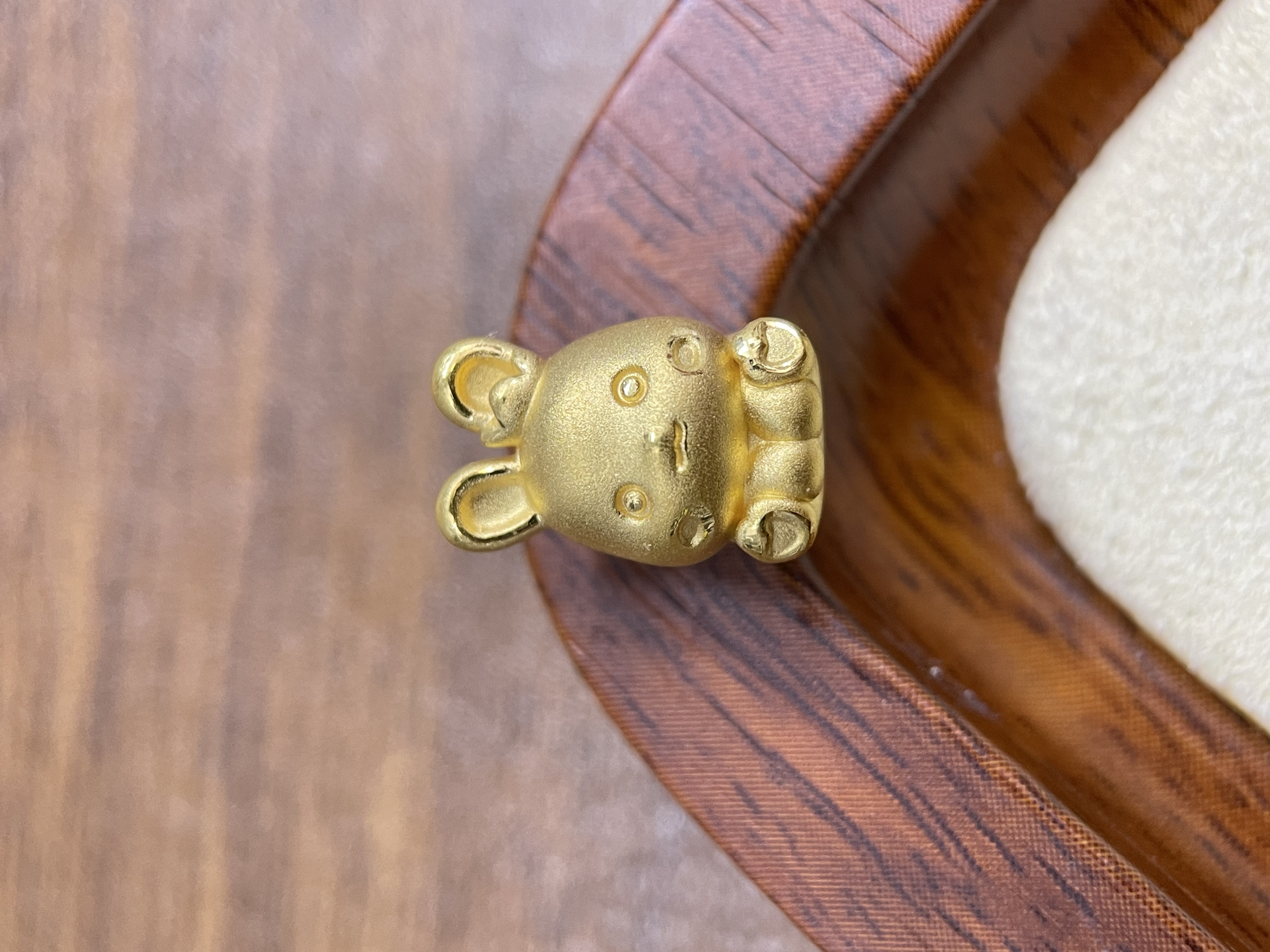 黄金直播间足金999生肖兔转运珠DP2426-0840