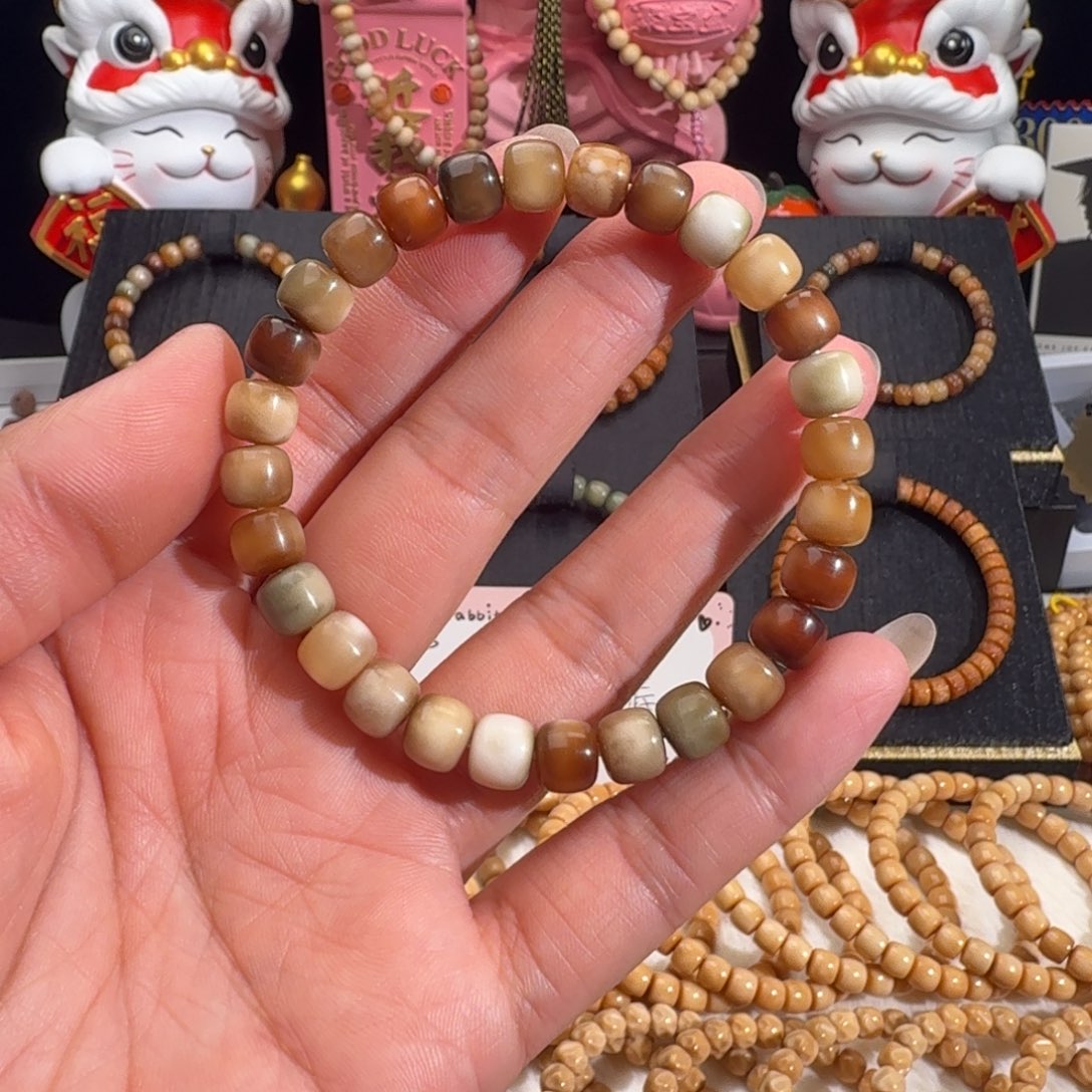 晶****龙脊菩提手串玉化多宝瑕款不退不换