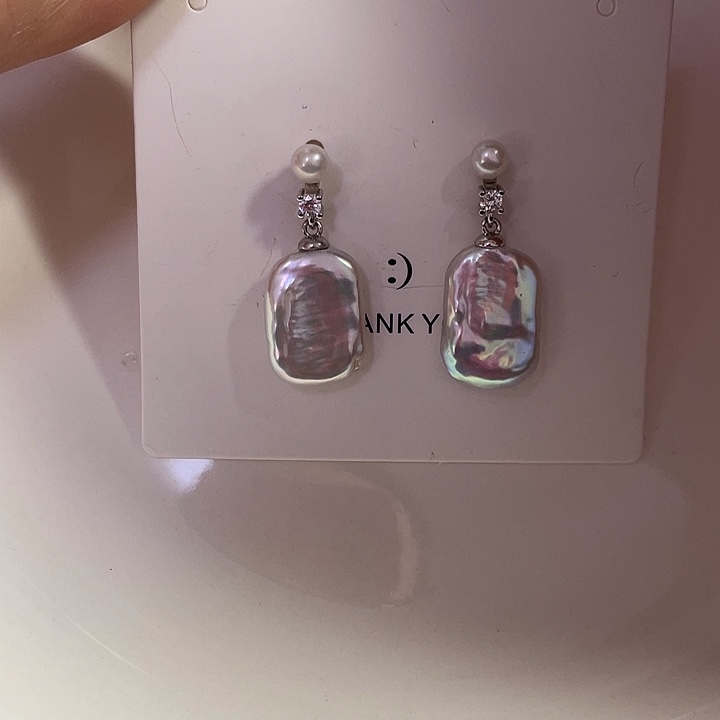 淡水珍珠耳饰银S925镶嵌