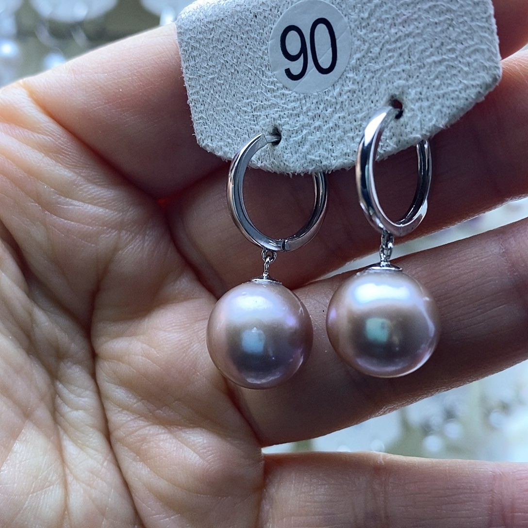 淡水珍珠耳饰银S925镶嵌