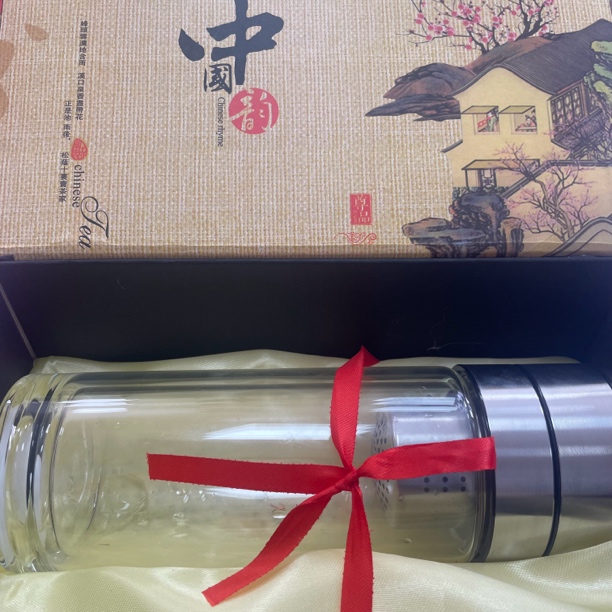 【砭石书记】泗水砭石按动开盖双层玻璃保温杯砭石颗粒净化水质板