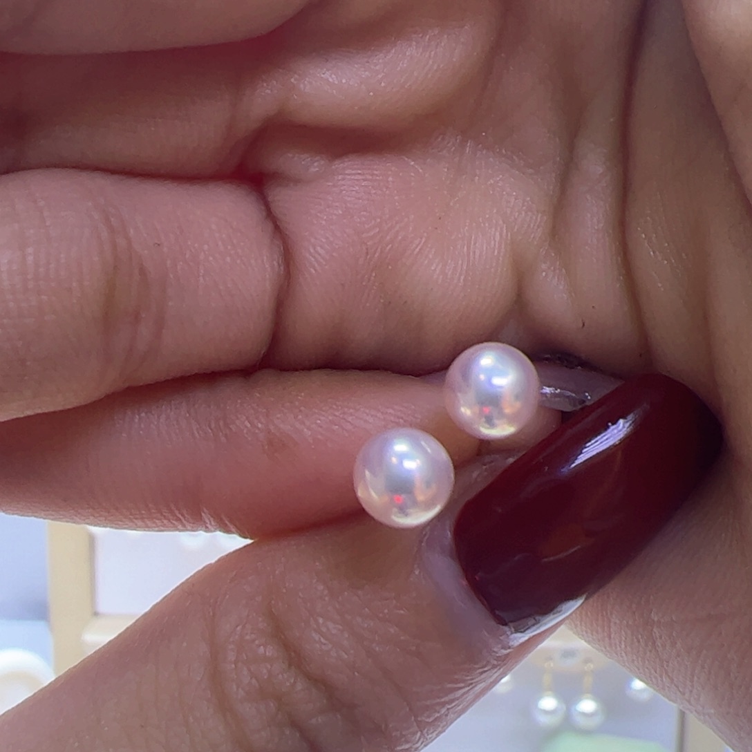 淡水珍珠耳饰18K金镶嵌