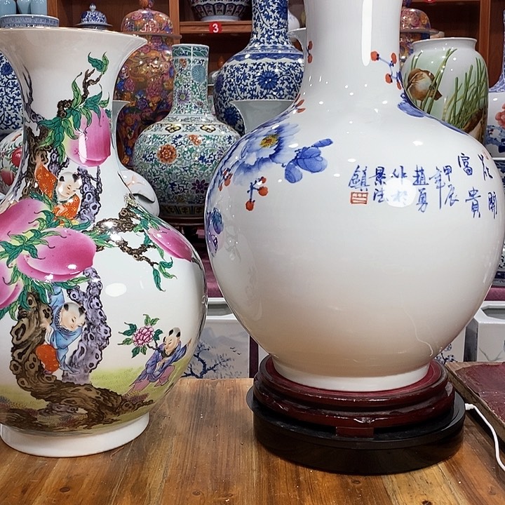 景德镇陶瓷花瓶摆件達*