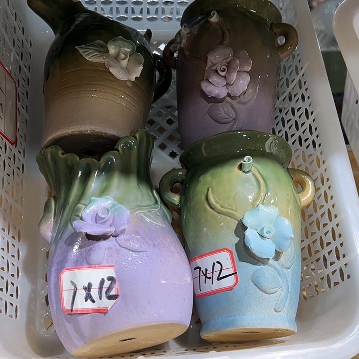 瓷片花盆多肉植物艺术品