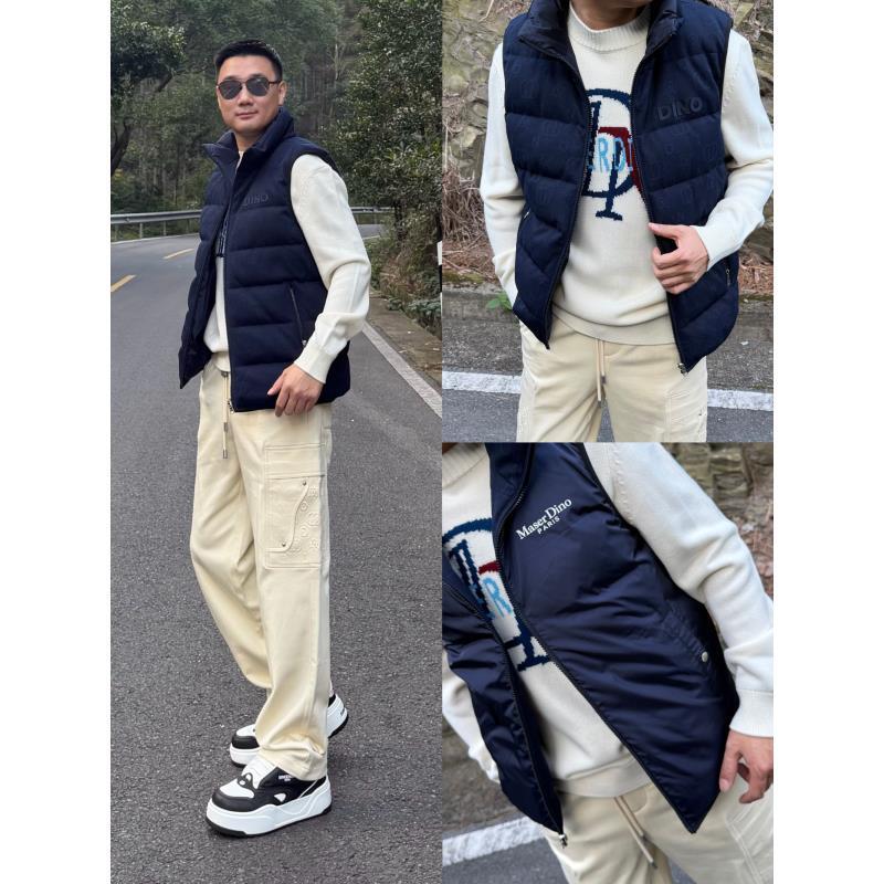 《国际行》2025秋冬男士美式字母印花双面时尚休闲痞帅羽绒马甲