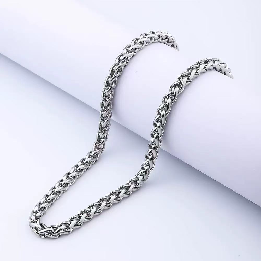 钛钢吊坠 钛钢项链欧美情侣女款男士龙骨链潮酷百搭不掉色饰品