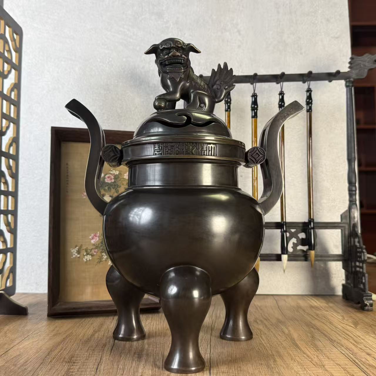 司氏铜炉一比一朝官耳熏炉（收藏级现代仿古工艺品）