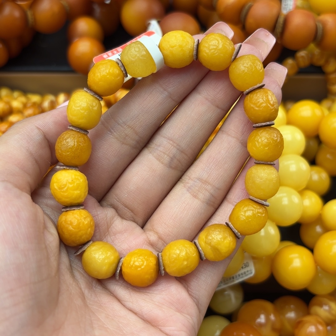琥珀未镶嵌手链蜜蜡