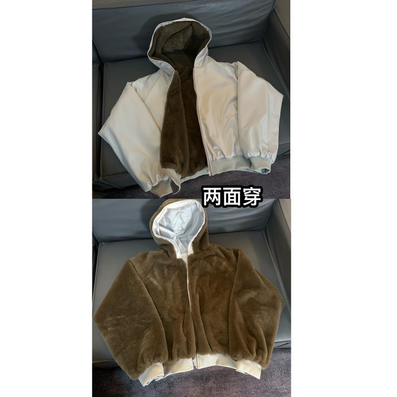 Z279 cleanfit座山雕棉服外套冬季加绒仿兔毛短款飞行员夹克棉衣