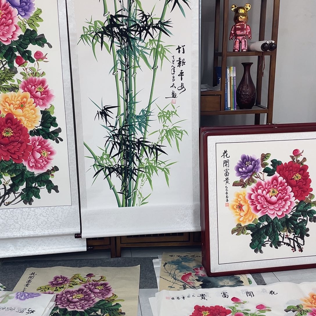 国画国画作品原稿卷轴竹子福利