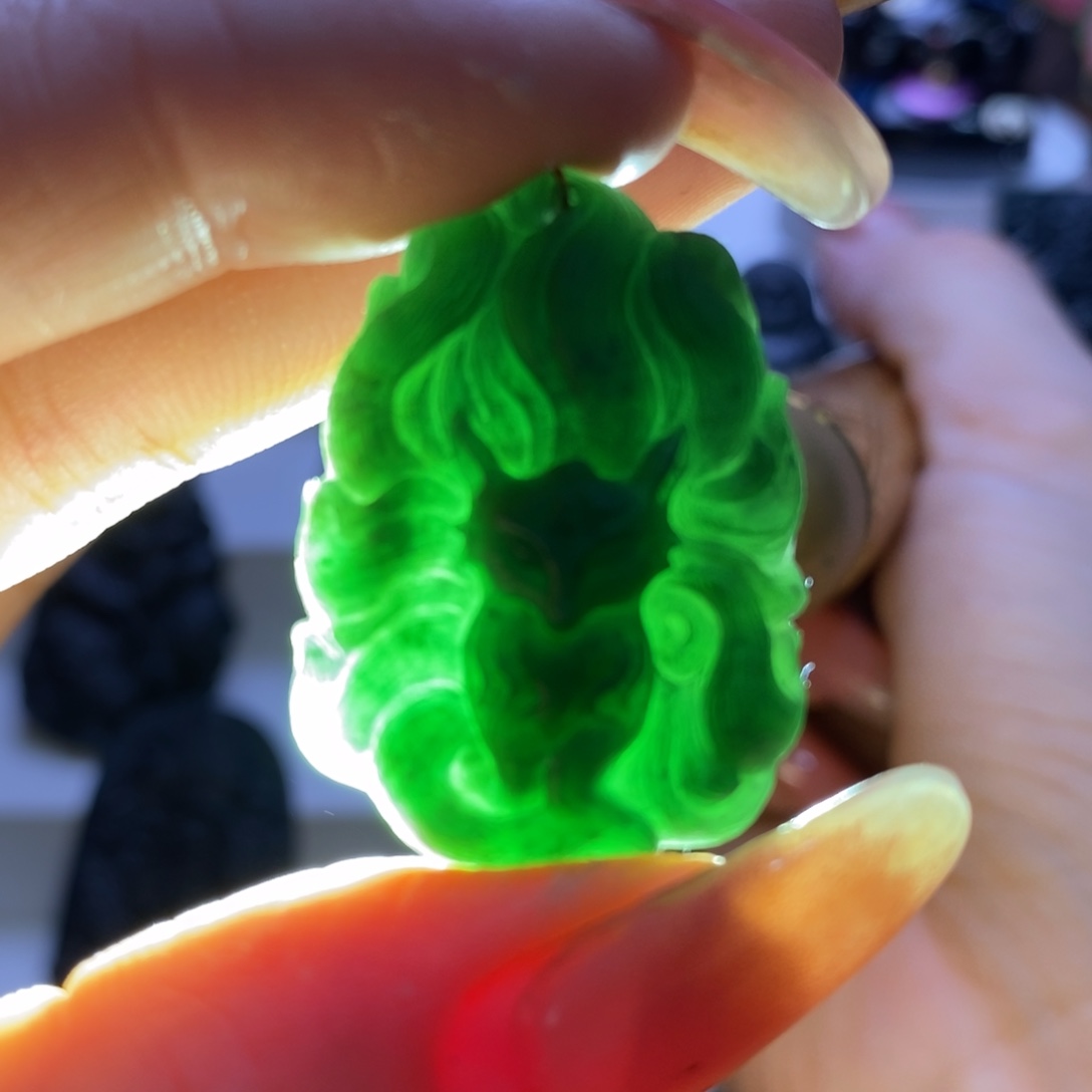 未镶嵌定制翡翠天然缅甸A货墨翠九尾狐