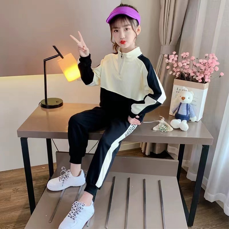 儿童2025春秋新款舒适保暖简约加绒休闲时尚套装B0362