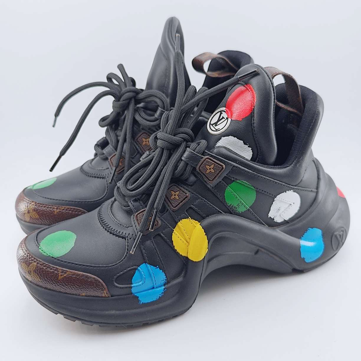 99新 LouisVuitton/路易威登 37码/99新/草间弥生波点拱桥老爹鞋