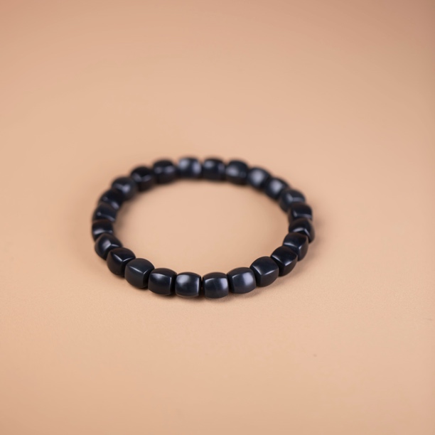 【玉道·出品】8.5mm墨玉天母手串