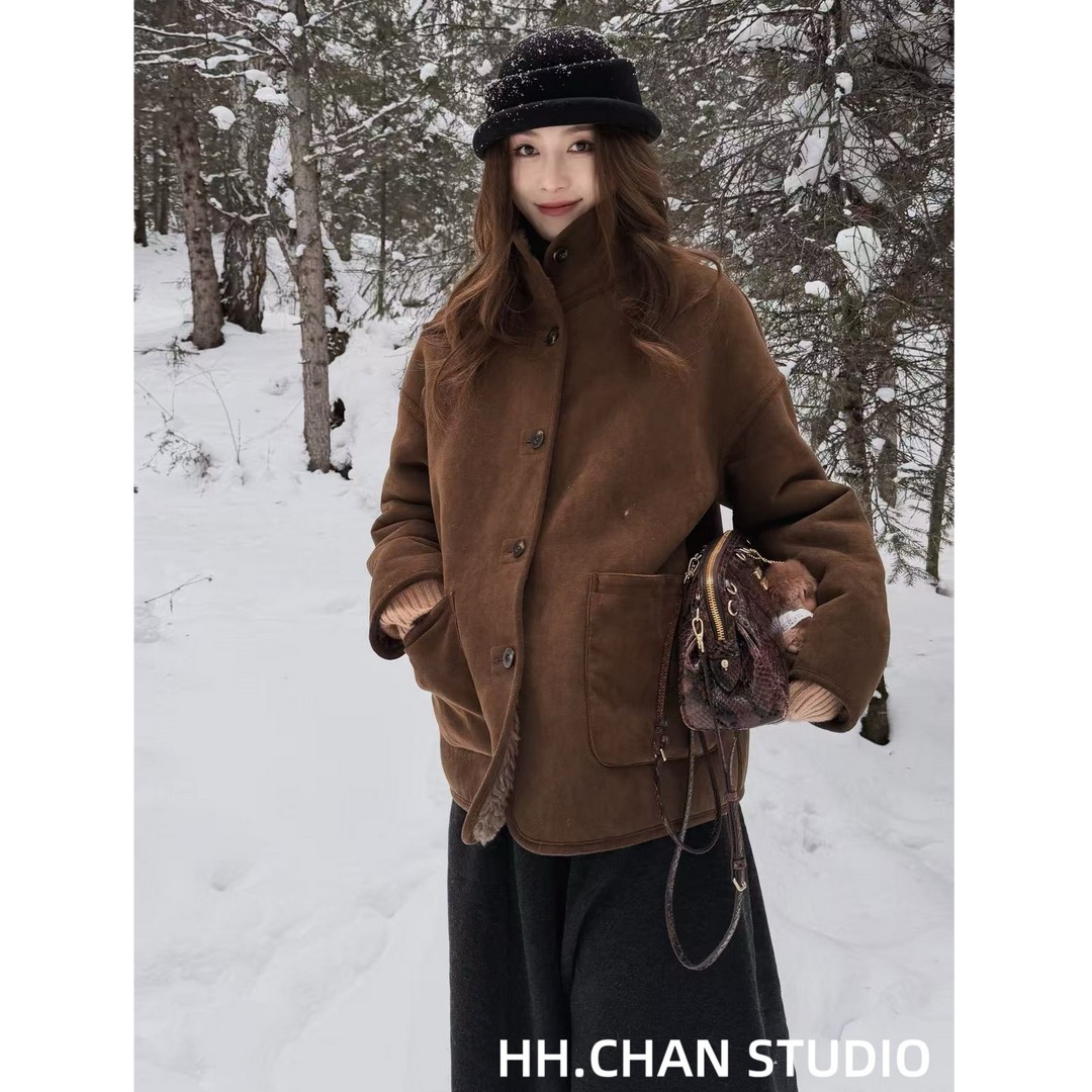 HH.CHAN“游牧主”100%绵羊毛冬季双面设计保暖外套HH55J41303-KK