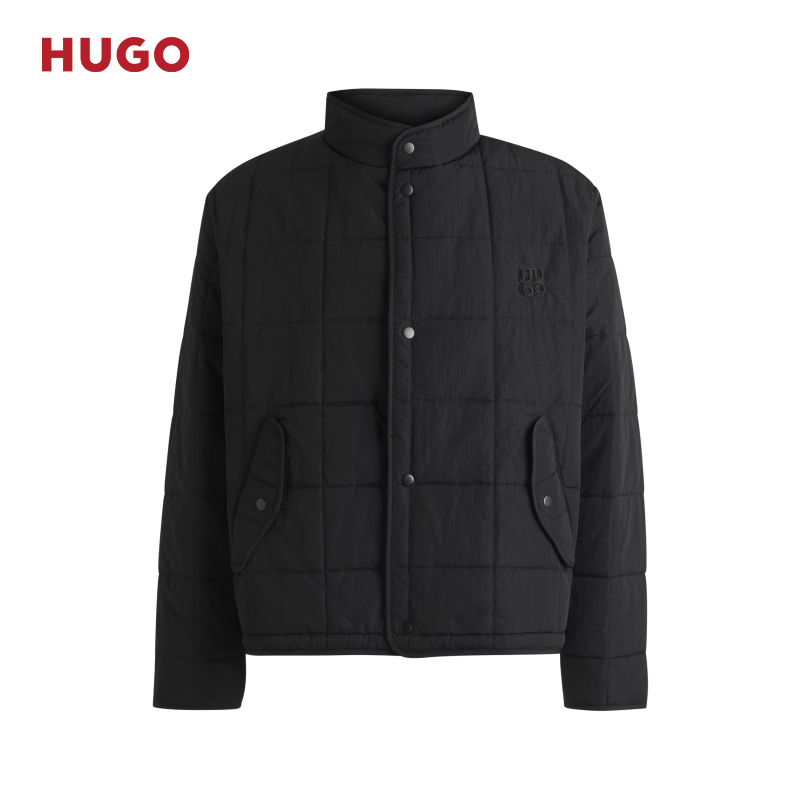 HUGO雨果男士2025年春季新款潮流网格绗缝防泼水夹克50530755