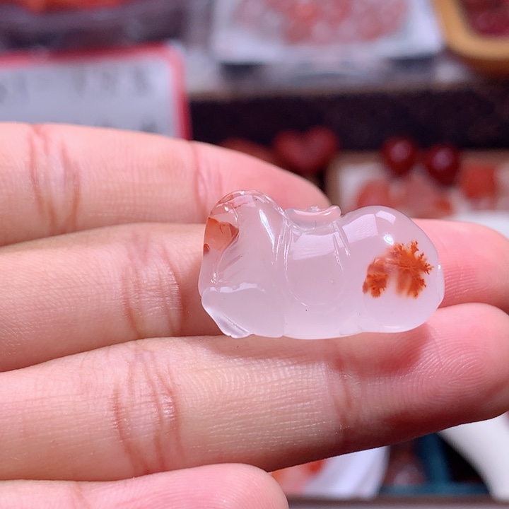 南红玛瑙未镶嵌南红草花唐马