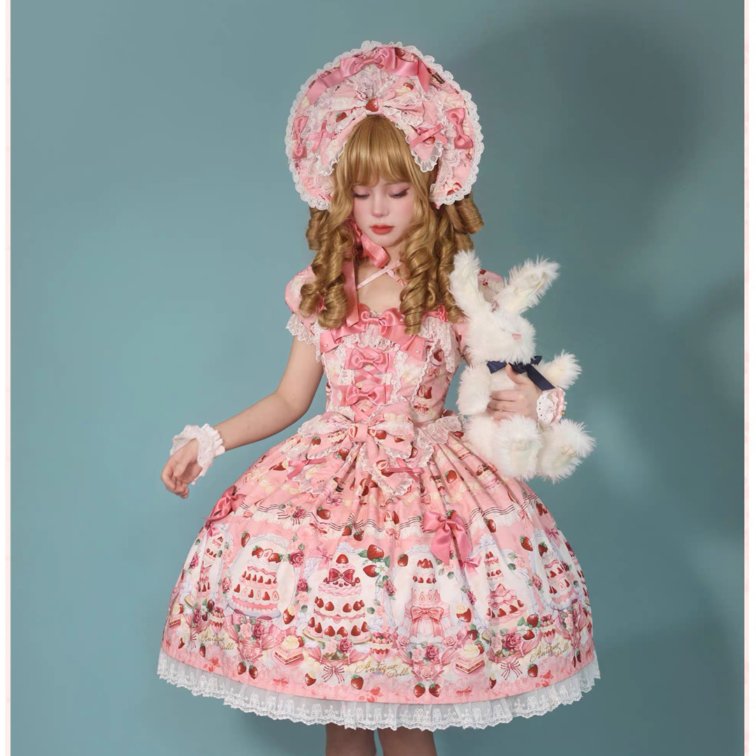 实体店现货掉落草莓蛋糕花束Lolitajsk、op甜美Lolita裙子