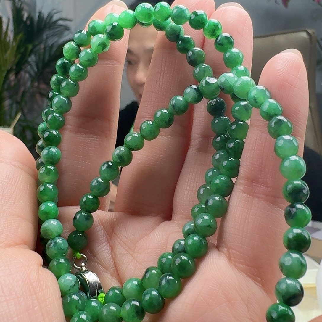 翡翠项链未镶嵌⊙***菜天然